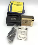 Vintage Elgin Security Alarm Clock Mcm Wind Up Luminated Art Deco With Box Case. Fixed Price $26.07.