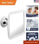 Compact Anti-fog Shower Mirror With Powerful Suction Perfect For Shaving. Fixed Price $48.89.