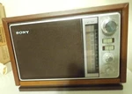 Sony Icf- 9740W Fm/am Simulated Wood Cabinet Tabletop Radio Deoxit Cleaned. Fixed Price $40.00.