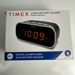 Timex Digital Alarm Clock T121 Loud Or Soft W/battery Backup Tested. Fixed Price $9.95.