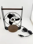 Sharper Image Usb Desk Fan Kinetic Modern Wood Chrome Table Tested Working. Fixed Price $23.74.