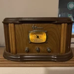 Vintage, Emerson NR40 Am/fm Radio Player - Wooden Cabinet Tabletop Stereo/cd. Fixed Price $500.00.