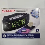 Sharp SPC618AGAMZ Digital Alarm Clock Am/fm Radio Dual Aux-in Green Led. Fixed Price $28.00.