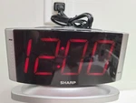 Sharp Led Digital Alarm Clock, Swivel Base, Silver Case, Red Display, SPC033D. Fixed Price $9.89.