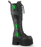 Black Chunky Split Heel Cyber Goth Neon Light Up Burning Man Mens Boots Demonia. Fixed Price $145.95.