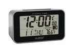 Crosse Atomic Digital Alarm Clock Indoor Temp Moon Phase Travel Silver. Fixed Price $23.62.