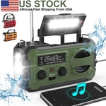 Emergency Solar Hand Crank Weather Radio 100000MAH Power Bank Charger Flashlight. Fixed Price $27.99.