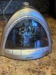Homedics Digital Clock Radio Silver Nature Sounds Projection Dual Alarm Am/fm. Fixed Price $21.99.