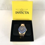 Invicta Lady Watch Gold Band Blue Dial Just Like Pro Diver Model 48662 New Box. Fixed Price $99.99.