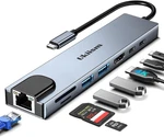 Usb Hub Ethernet Adapter, 8 1 Docking Station With 4K Hdmi, RJ45 Et.... Fixed Price $15.95.