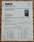 Vintage Rca Radio Service Data Model Rzm 657-V 1973 No R-10. Fixed Price $14.95.