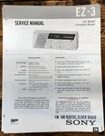 Sony EZ-3 Clock Radio Service Manual *original*. Fixed Price $14.97.