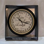 Westclox Live Laugh Love Wall Clock Inspirational 12 Inch Round Analog Brown New. Fixed Price $20.00.