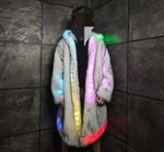 Led Light Up Faux Fur Coat Xl Unisex Hooded Rave Festival Burning Man Edc White. Fixed Price $115.00.