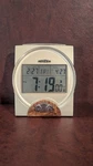 Reizen Talking Atomic Alarm Clock Date Calendar Gold Faux Wood Battery Operated. Fixed Price $24.99.