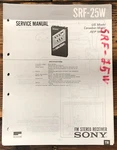 Sony SRF-25W Portable Radio / Receiver Service Manual *original*. Fixed Price $14.97.