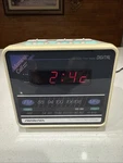 Soundesign Cube Led Digital Alarm Clock Radio Music Model No 3634 Wht Buzzer. Fixed Price $95.00.