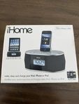 Black Ihome ID38 Apple Docking Station Speaker Dual Alarm Clock Radio Line New. Fixed Price $30.00.
