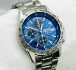 Seiko Spirit SBTQ071 Blue Dial Chronograph Stainless Steel Men's Watch. Fixed Price $139.99.