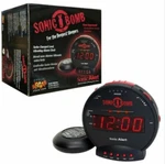 Loud Dual Alarm Sonic Boomb Wake Bed Shake Vibrate Heavy Sleeper Digital Clock. Fixed Price $45.00.