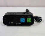 Sharp Digital Alarm Clock Black SPC137 Usb 2 Outlets Dimmer Tested A+. Fixed Price $17.99.