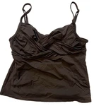 Blanca Tankini Swimsuit Top Womens 16 Brown Adjustable Ruched Padded Cup. Fixed Price $20.19.
