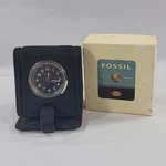 Vintage Fossil Travel Alarm Clock Black Leather. Fixed Price $30.00.