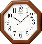 Seiko Wall Clock, Radio Controlled, Analog, Octagonal, Wooden Frame, Brown. Fixed Price $107.67.