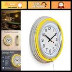 14" Neon Wall Clock - Double Light Ring, Dual Power, Retro Analog Timepiece For. Fixed Price $87.99.