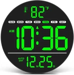 Large Digital Wall Clock With Led Display, Electric Temperature,. Fixed Price $25.63.