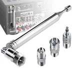 Fm Radio Antenna, Ancable Indoor Telescopic With Adapter, Silver. Fixed Price $15.66.
