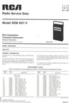 Rca Service Manual Rzm 657-V. Fixed Price $22.99.