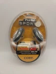 Vintage Coby CX-24 Lightweight Am/fm Radio Headphones Turbo Sport Black New. Fixed Price $19.99.
