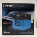 Ihome Wireless IBT28 Led Color Changing Alarm Clock Radio, Bluetooth Brand New. Fixed Price $40.00.