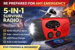 Hand Crank Emergency Solar Radio Noaa Weather Usb Charger Survival Flashlight--. Fixed Price $29.99.