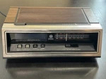 Vtg General Electric Blue Alarm Clock Am Fm Radio Wood Grain 1970 - 1980'S. Fixed Price $17.99.