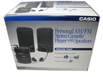 Vintage Portable Casio W-105 Am/fm Stereo Xbs Radio Cassette Tape Player Speaker. Fixed Price $86.07.