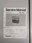 Panasonic RF-567 Fm/am Portable Radio Service Manual D-5757. Fixed Price $54.95.