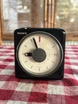 Vintage 80S Black Sony Cube ICF-A10W Am/fm Clock Radio Alarm Japan. Fixed Price $75.00.