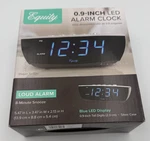 Equity By Crosse 0.9" Blue Led Digital Alarm Clock Silver Case Loud 75903 Nib. Fixed Price $14.99.