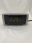 Emerson Research CKS2237 Smartset Alarm/ Atomic Clock Radio, Silver-tested Works. Fixed Price $22.50.