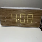 Capello Big Time Clock Digital Dual Alarm White Wood Grain Model CA-35. Fixed Price $16.00.
