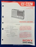 Original Sony ICF-C22W Clock Radio Service Manual. Fixed Price $14.95.