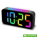 Rgb Alarm Clock Large Display Adjustable Brightness Loud Snooze Night Light New. Fixed Price $17.80.