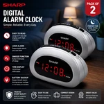 Digital Sharp Alarm Clock, Cosmic Silver, Easy To Set Controls, Red Led Display. Fixed Price $15.07.