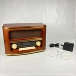 Wolverine Retro 100 Am/fm Tabletop Radio Bluetooth Aux Wood Cabinet Tested Works. Fixed Price $39.50.