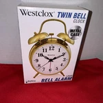 Westclox Vintage Style Analog Qa Twin Bell Alarm Clock Gold Finish Model 70010G. Fixed Price $19.95.