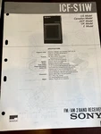 Sony ICF-S11W ICFS11W Service Manual From The Usa **original**. Fixed Price $14.89.