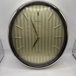 Vintage Seiko Wall Clock Gold Rim Round Quartz Jewelers. Fixed Price $39.89.