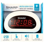Digital Sharp Alarm Clock, Cosmic Silver, Easy To Set Controls, Red Led Display. Fixed Price $9.74.